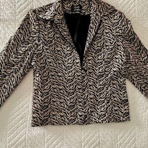 Town & Travel Zebra Print Blazer - Black and Gold